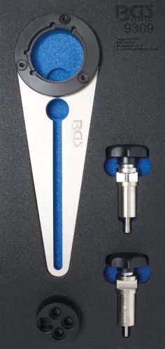 BGS technic Set suporţi roată curea arbore cotit şi unelte rotire | pentru BMW 2.5D : Suport organizator pentru cărucior 1/3 (BGS 9309)