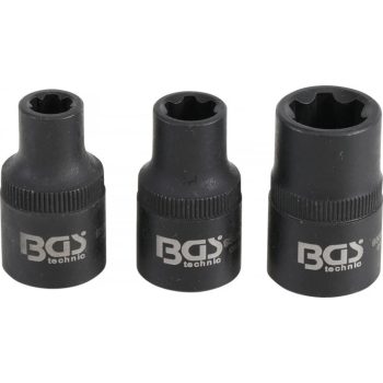   BGS technic Set chei tubulare | Profil pană (pentru RIBE) M6S, M8S, M12S | 3 piese (BGS 9336)