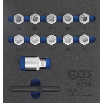   BGS technic Set chei antifurt roată pentru Mercedes-Benz | 12 piese : Suport organizator pentru cărucior 1/6 (BGS 9338)