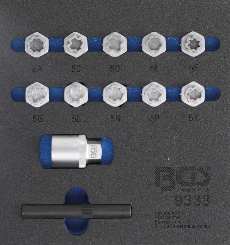 BGS technic Set chei antifurt roată pentru Mercedes-Benz | 12 piese : Suport organizator pentru cărucior 1/6 (BGS 9338)