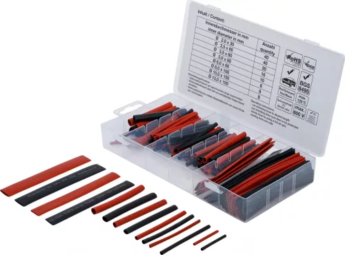 BGS technic Sortiment furtunuri contractabile | roşu / negru | 150 piese (BGS 9404)