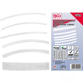   BGS technic Sortiment furtunuri contractabile | transparent | 150 piese (BGS 9405)