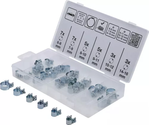 BGS technic Set coliere de furtun | Ø 6 - 16 mm | 30 piese (BGS 9476)