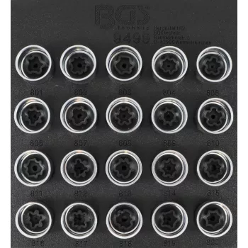   BGS technic Set chei antifurt roată pentru Audi | 20 piese : Suport organizator pentru cărucior 1/6 (BGS 9499)
