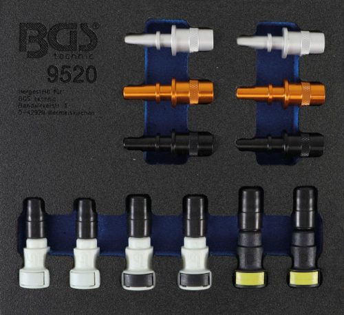 BGS technic Sortiment dopuri obturare conductă combustibil | 12 piese : Suport organizator pentru cărucior 1/6 (BGS 9520)
