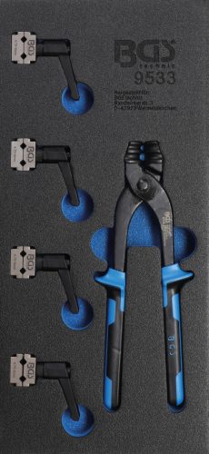 BGS technic Set aparat îndoire ţevi şi cleme conducte frână | 4,75 + 6 mm : Suport organizator pentru cărucior 1/3 (BGS 9533)