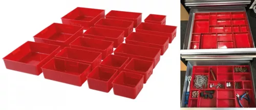 BGS technic Set cutii organizatoare pentru sertar dulap scule cu 7 sertare | 17 piese (BGS 9550)