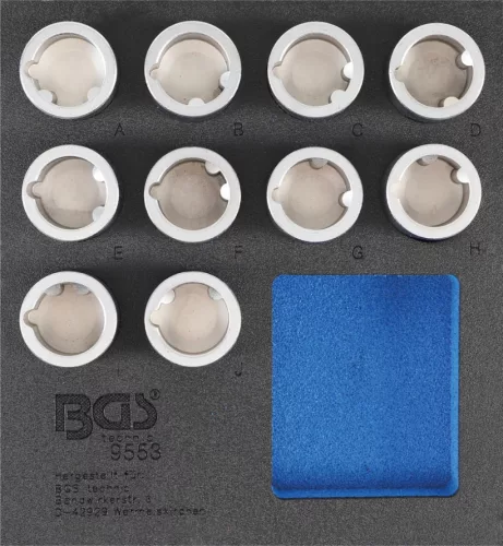 BGS technic Set chei desfăcut antifurt pentru Land Rover | 10 piese : Suport organizator pentru cărucior 1/6 (BGS 9553)
