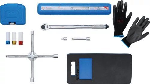 BGS technic Set service schimbare roată | cu cheie dinamometrica 28 - 210 Nm| 9 piese (BGS 9679)