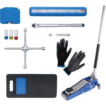   BGS technic Set schimbare roată cu cric vehicul pentru manevrare 1,5 t | 10 piese (BGS 9680)