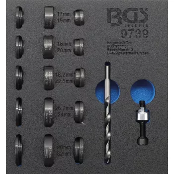   BGS technic Set matriţe de perforat | pentru senzori de parcare | Ø 17 - 32 mm : Suport organizator pentru cărucior 1/6 (BGS 9739)