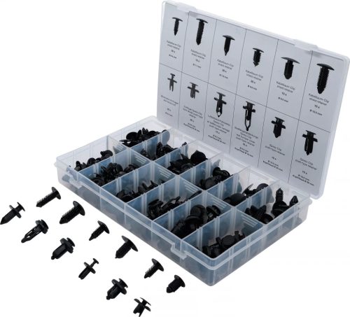 BGS technic Sortiment şuruburi-clips extensibile tip brăduţ şi din plastic | universal | 192 piese (BGS 9780)