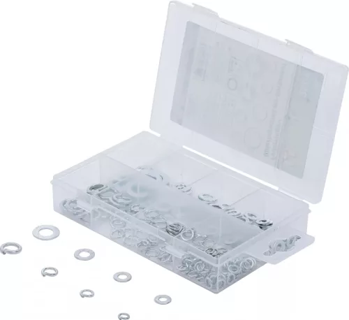 BGS DIY Sortiment inele elastice / şaibe de reazem | Ø 4 - 8 mm | 250 piese (BGS 98073)