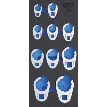   BGS technic Suport organizator pentru cărucior 1/3: Set chei cu dinte | 10 mm (3/8") / 12,5 mm (1/2") / 20 mm (3/4") | 10 piese (BGS 9818)