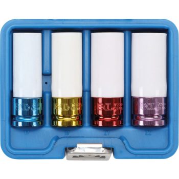   BGS technic Set capete cheie de impact cu protecţie | Antrenare pătrat interior 12,5 mm (1/2") | 17 / 19 / 21 / 22 mm | 4 piese (BGS 9847)