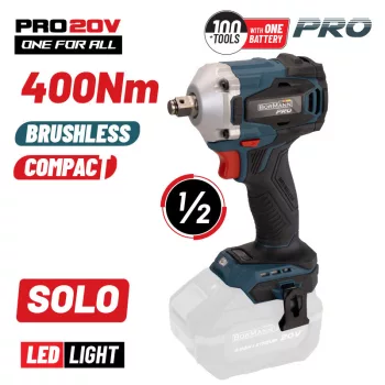   BORMANN Pro înșurubător compact fără perie, 20V, Li-Ion, 400 Nm, 0-1800/0-2200/0-2600 rpm, fără acumulator și încărcător (BBP5123)
