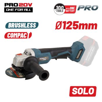   BORMANN Pro POLIZOR UNGHIULAR FĂRĂ PERII, 20V, Li-Ion, 125mm, 8500rpm (fără acumulator și încărcător) (BBP5133)