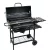 BORMANN ELITE grill pe cărbuni 70x35 cm cu capac, mese laterale și frontale, termometru și 2 roți (BBQ1172)