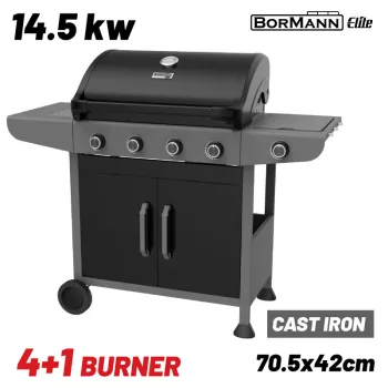   BORMANN ELITE grătar gaz 4+1 arzătoare, grătar fontă (BBQ6041)