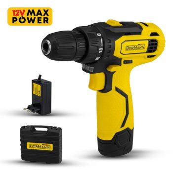   Masina de Gaurit si Insurubat BORMANN Lite, cu Acumulator Li-Ion 12V, 1X1,5Ah, 20Nm + Set de Scule 128 Piese (BCD2020)