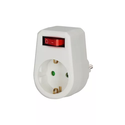 BORMANN adaptor priză cu 1 priză împământată și întrerupător (BCR1140)