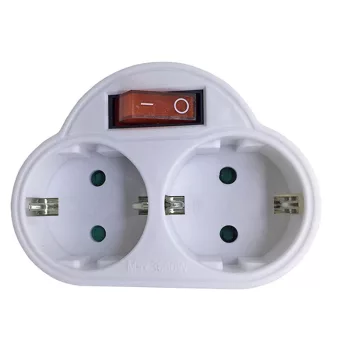   BORMANN adaptor prelungitor cu 2 prize împământate și întrerupător (BCR1145)