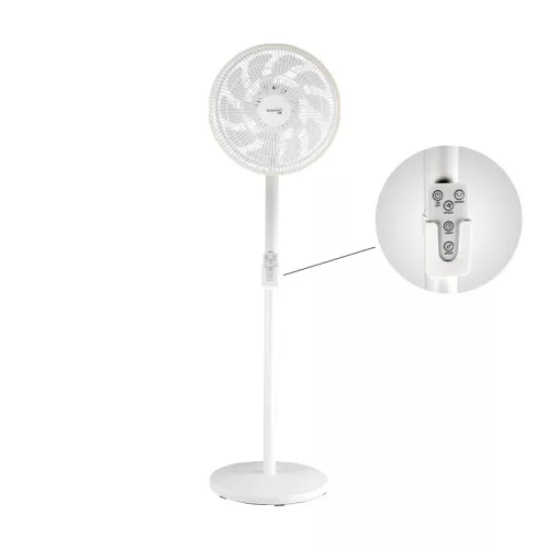 BORMANN ELITE ventilator vertical 45W, diametru 30cm, alb, cu telecomandă (BFN4015)