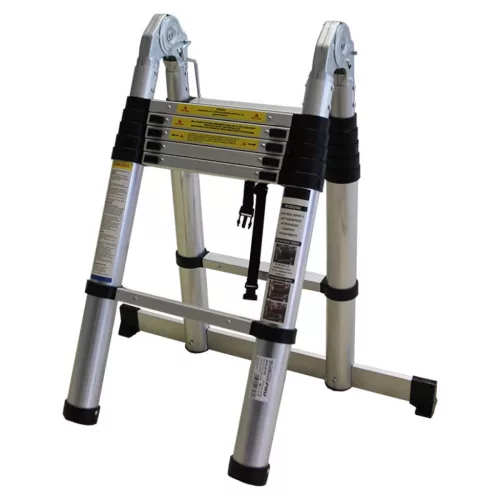 BORMANN Pro scară telescopică din aluminiu, 12 trepte, 1,9+1,9 m, soft close (BHL5710)