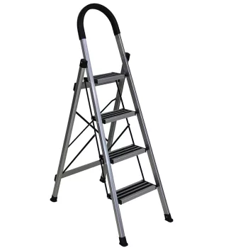  BORMANN scară de aluminiu pentru casă 3+1 trepte, antiderapant (BHL7034)