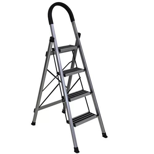 BORMANN scară de aluminiu pentru casă 3+1 trepte, antiderapant (BHL7034)