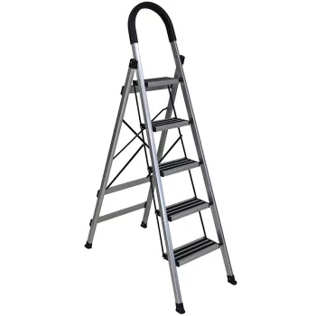   BORMANN scară de aluminiu pentru casă 4+1 trepte, antiderapant (BHL7035)