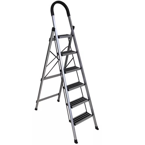 BORMANN scară de aluminiu pentru casă 5+1 trepte, antiderapant (BHL7036)
