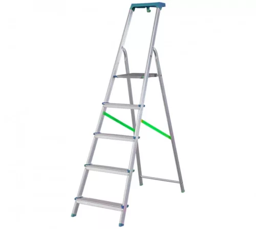 BORMANN Pro scară din aluminiu, 4 trepte, cu suport pentru scule, trepte și picioare antiderapante (BHL9000)