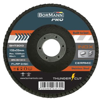  BORMANN Pro disc abraziv "THUNDER-CUT" cu lame din ceramică inox Φ125x22 #80 (BHT2013)