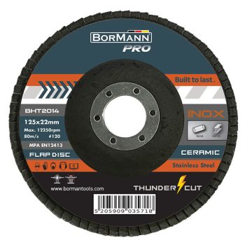   BORMANN Pro disc abraziv "THUNDER-CUT" cu lame din ceramică inox Φ125x22 #120 (BHT2014)