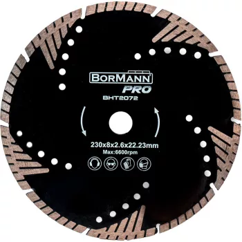   BORMANN Pro Disc diamantat TRIANGLE TURBO Φ230x2.6x22.2mm 8mm (BHT2072)
