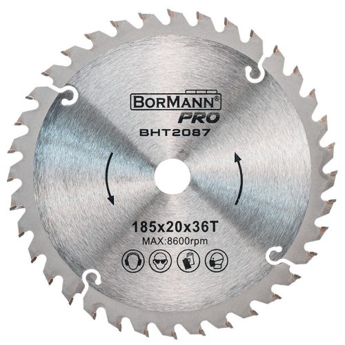 BORMANN Pro disc de ferăstrău pentru lemn, tăiere rapidă, φ185x20 mm, 36 dinți (BHT2087)
