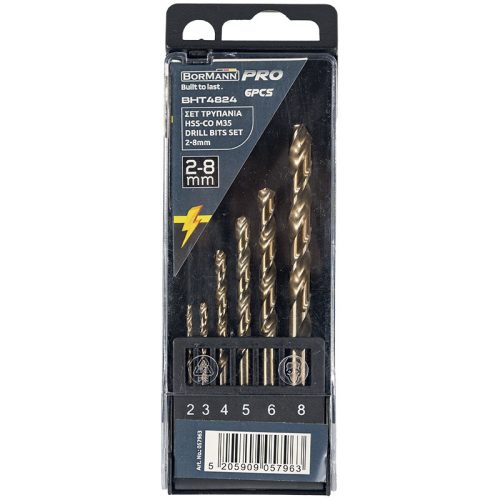 BORMANN Pro set 6 burghie HSS M35 2-8mm (BHT4824)