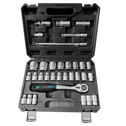 BORMANN Pro set chei tubulare cu racsni, 1/2", hexagon și 12 puncte, CrV (BHT5110)