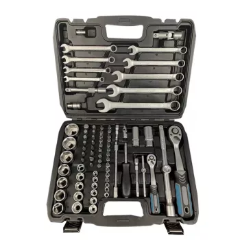   BORMANN Pro set chei tubulare cu racsni și extensii (1/4" și 1/2") + chei combinate, CrV, 82 piese (BHT5120)