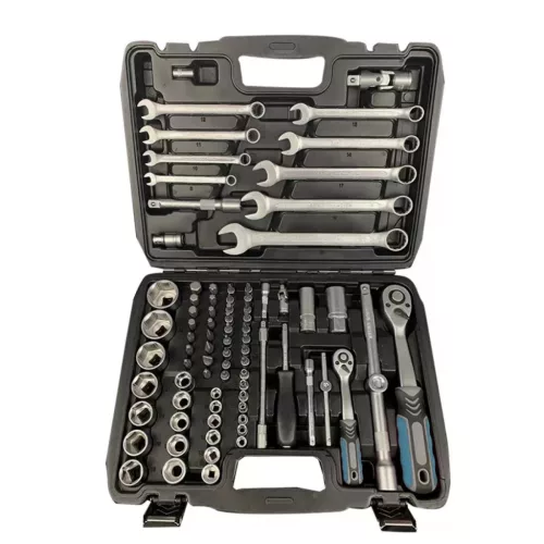 BORMANN Pro set chei tubulare cu racsni și extensii (1/4" și 1/2") + chei combinate, CrV, 82 piese (BHT5120)