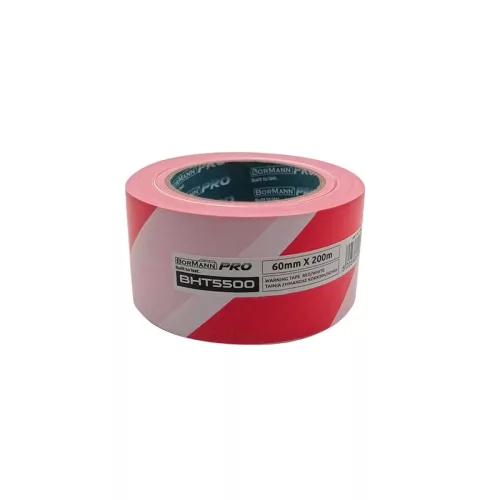 BORMANN Pro Bandă de avertizare roșu/alb 60mm x 200m (BHT5500)