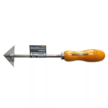   BORMANN Pro racletă triunghiulară INOX, cu mâner din lemn 60x60mm (BHT5815)