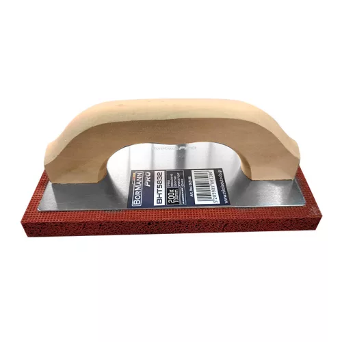 BORMANN Pro mistrie gips-carton 200x100mm, cu burete de aluminiu și mâner din lemn (BHT5832)