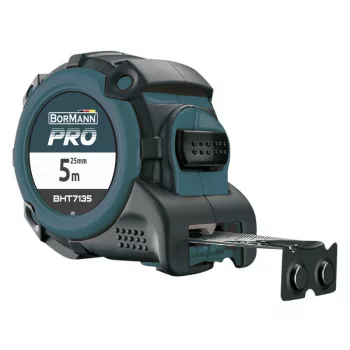   BORMANN Pro ruletă 3m x 16mm, AUTO LOCK, suprafață mată, cârlig magnetic (BHT7134)
