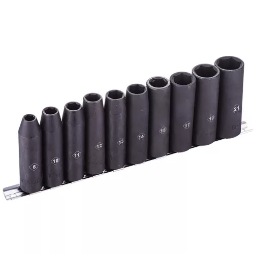 BORMANN Pro set chei tubulare lungi 1/2", 10 piese 8-21 mm (BHT7704)