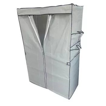   BORMANN ELITE dulap gri deschis din țesătură, cadru metalic, 105x45x170cm (BPC1200)