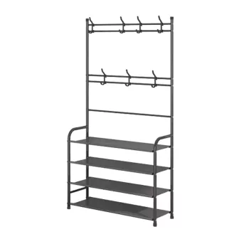   BORMANN ELITE suport pentru hol cu cuier și 4 polițe pentru pantofi, 60x26x153cm, cadru metalic (BPC2250)