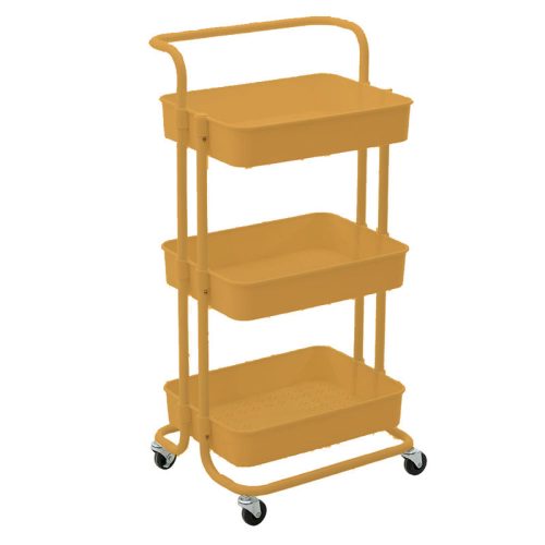 BORMANN ELITE cărucior de depozitare galben, 3 polițe, 43x36x86cm (BPC2270)