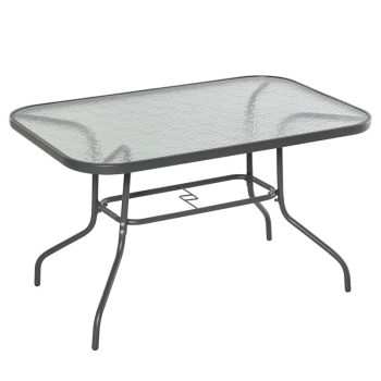   BORMANN masă grădină, cadru metalic și blat sticlă, 110x60x72cm (BSP1135)